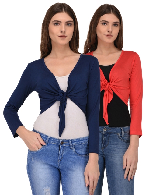 

Espresso Women Pack Of 2 Tie-Up Shrugs, Red