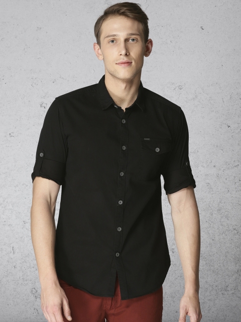 

Ecko Unltd Men Black Slim Fit Printed Casual Shirt