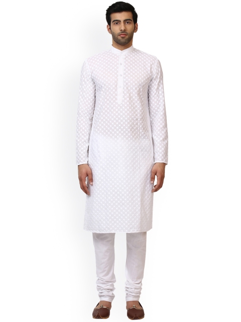 

ethnix by Raymond Men White Solid Kurta with Pyjamas