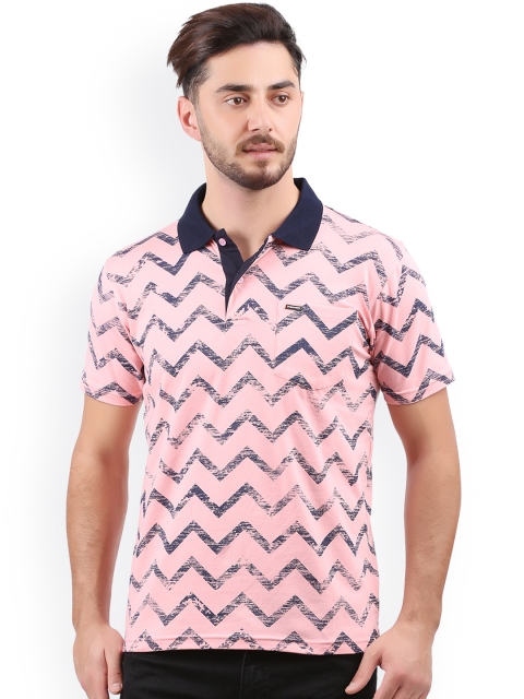

WEXFORD Men Pink Printed Polo Collar T-shirt