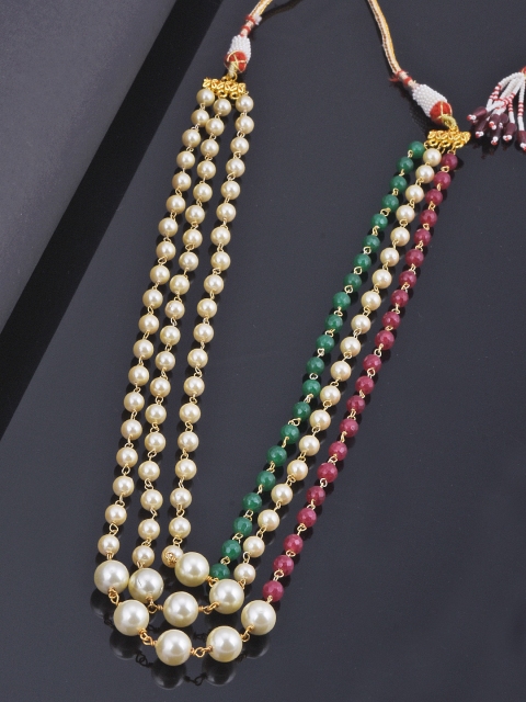 

Tistabene Gold-Toned & Red Metal Gold-Plated Handcrafted Necklace