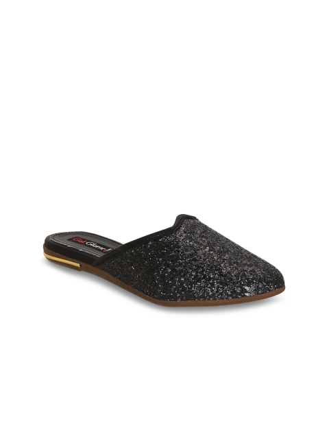 

Get Glamr Women Black Solid Synthetic Mules