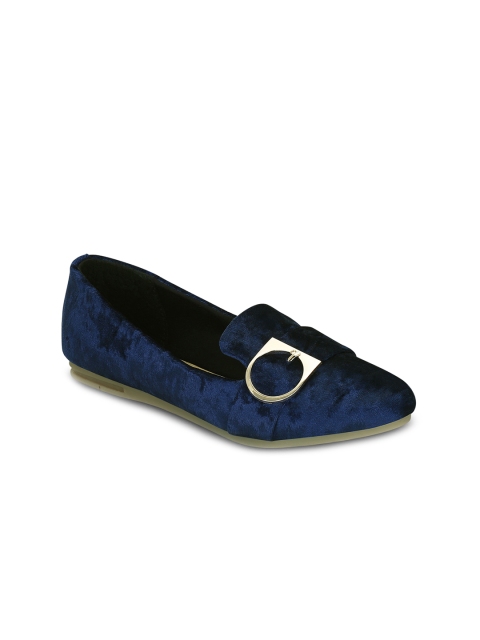 

Get Glamr Women Blue Solid Synthetic Suede Ballerinas