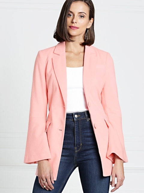 

all about you Women Pink Solid Longline Blazer
