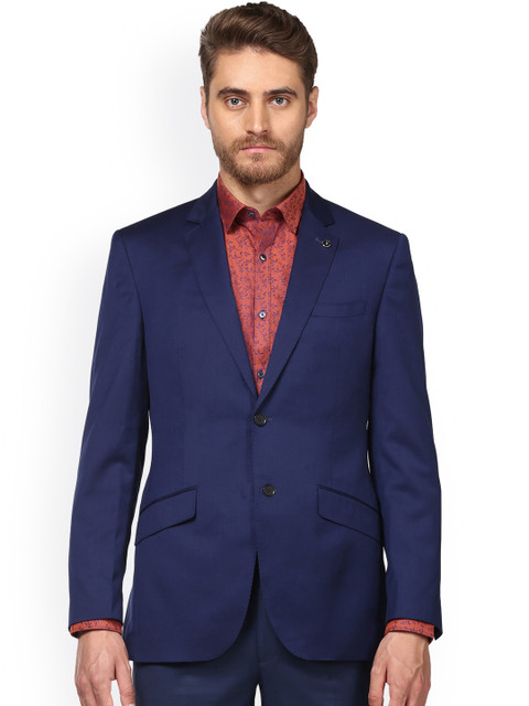 

Park Avenue Men Blue Regular-Fit Single-Breasted Blazer