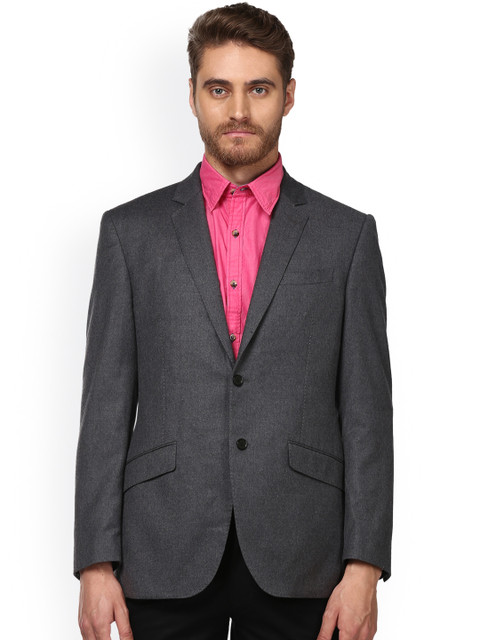 

Park Avenue Men Grey Regular-Fit Single-Breasted Blazer
