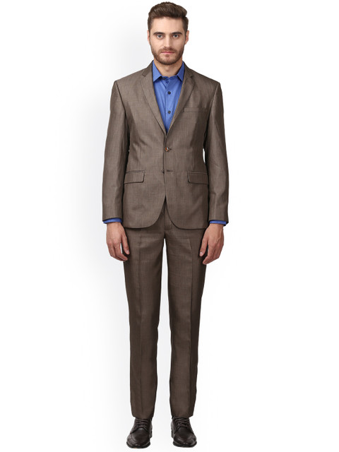 

Park Avenue Brown Woven Single-Breasted Formal Suit