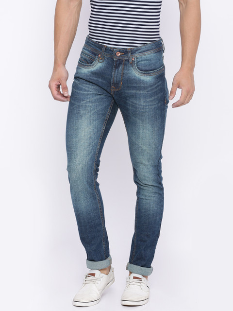 

Peter England Casuals Men Blue Skinny Fit Low-Rise Clean Look Stretchable Jeans