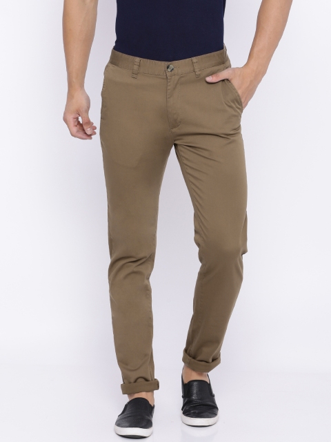 

Peter England Men Brown Super Slim Fit Solid Chino Trousers