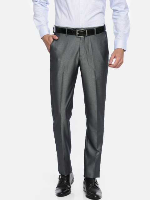 

Peter England Men Navy Blue Slim Fit Solid Formal Trousers
