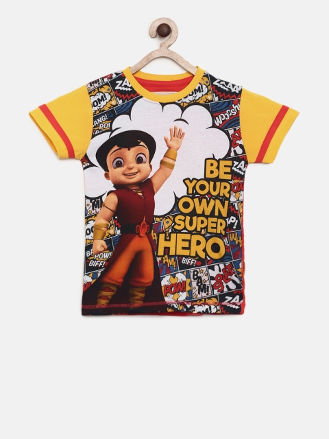 

Chhota Bheem Boys Multicoloured Printed Round Neck T-shirt, Multi