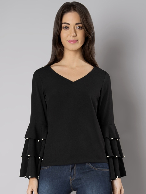 

FabAlley Women Black Embellished Top