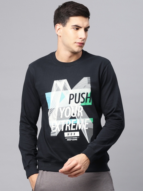 

HRX by Hrithik Roshan Men Navy Blue Printed Sweatshirt