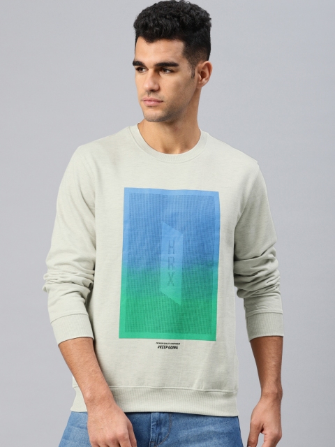 

HRX by Hrithik Roshan Men Grey & Blue Crew Neck Athleisure Sweatshirt