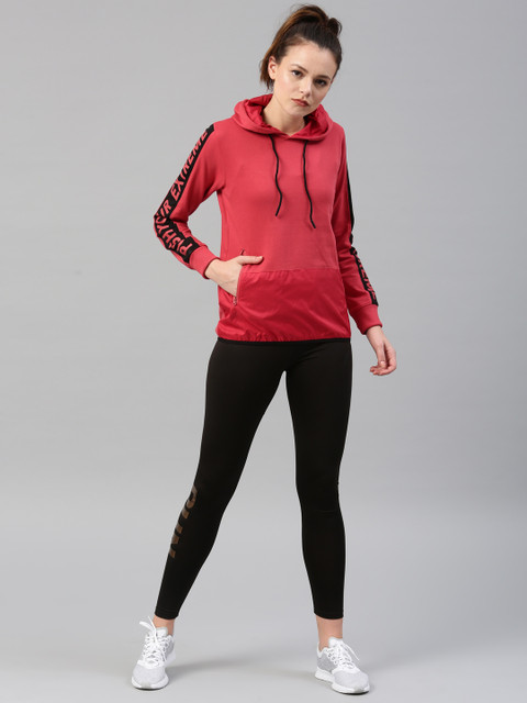 

HRX by Hrithik Roshan Women Pink Hooded Active Sweatshirt