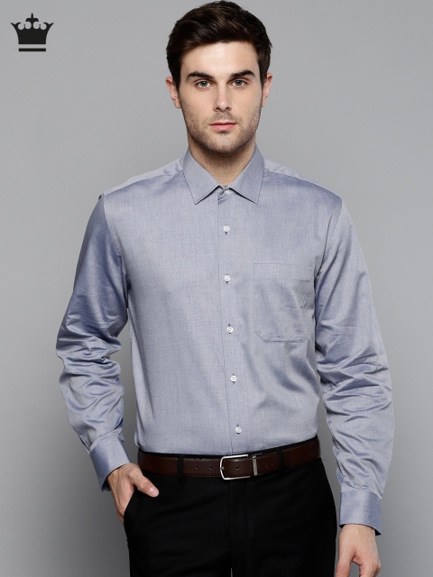 

Louis Philippe Men Blue Slim Fit Self Design Formal Shirt