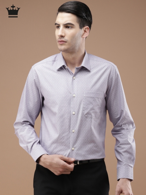 

Louis Philippe Men Purple Slim Fit Self-Design Formal Shirt, Lavender