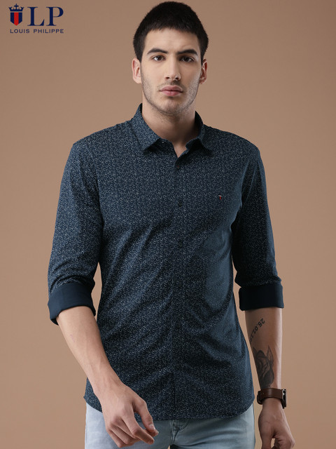 

Louis Philippe Sport Men Navy Blue Slim Fit Printed Casual Shirt