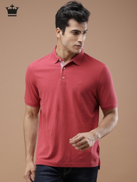 

Louis Philippe Men Pink Solid Polo T-shirt
