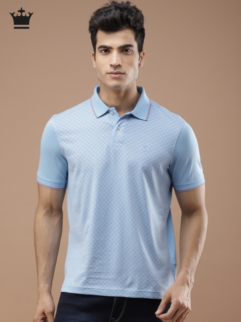 

Louis Philippe Men Blue & Red Printed Polo T-shirt
