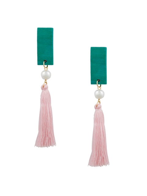 

Sia Art Jewellery Gold-Toned & Green Contemporary Drop Earrings