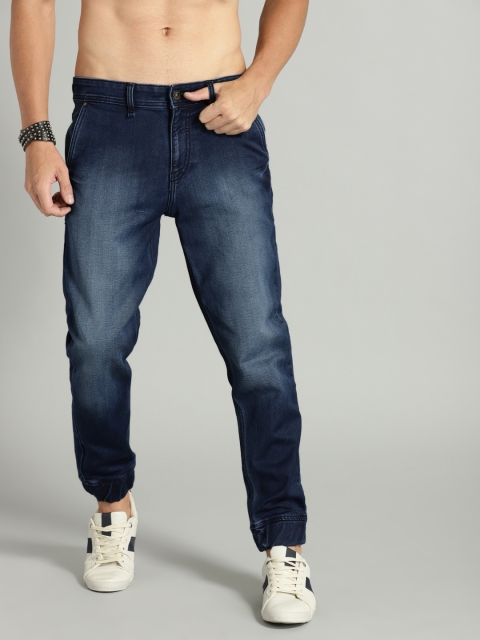 

Roadster Men Blue Carrot Jogger Fit Mid-Rise Clean Look Stretchable Jeans