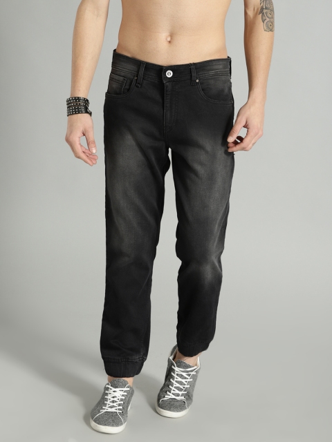 Roadster Men Black Slim Jogger Fit Mid-Rise Clean Look Stretchable Jeans