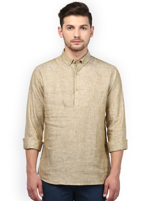 

Park Avenue Men Khaki Linen Slim Fit Solid Formal Shirt