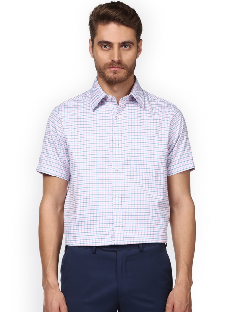 

Park Avenue Men White Regular Fit Checked Formal Shirt