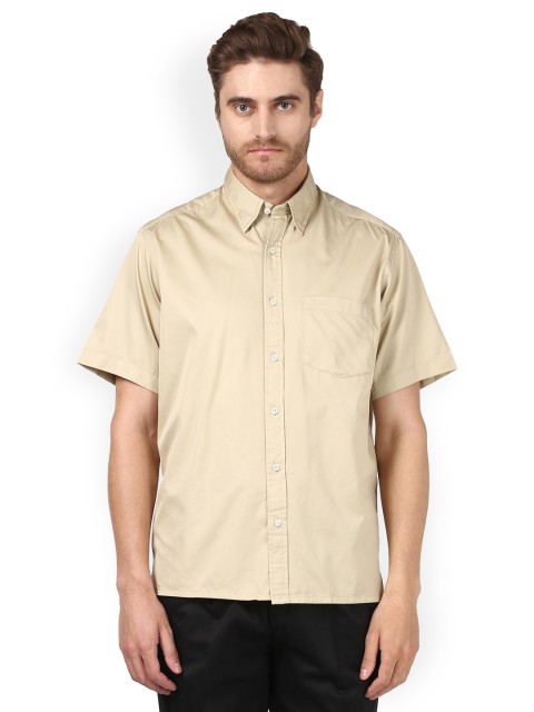 

ColorPlus Men Beige Regular Fit Solid Casual Shirt