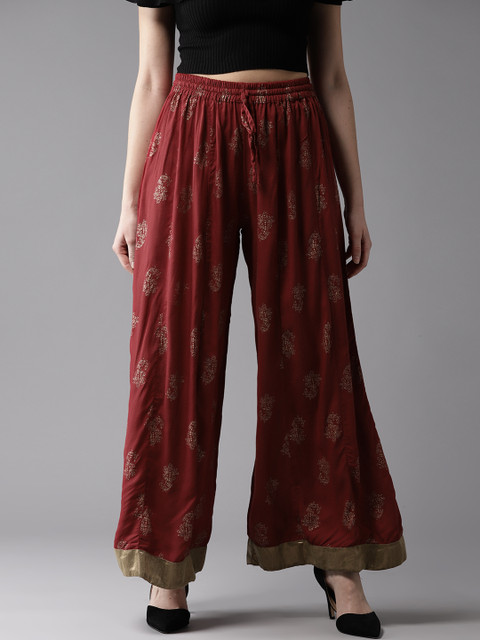 

Moda Rapido Women Maroon Wide Leg Printed Palazzos