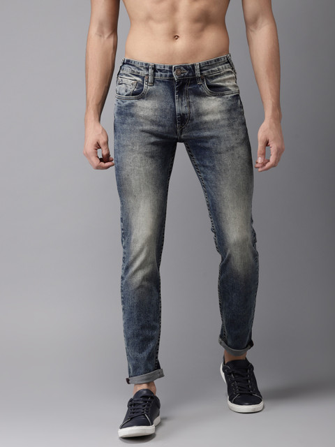 

HERE&NOW Men Blue Slim Fit Mid-Rise Clean Look Stretchable Jeans