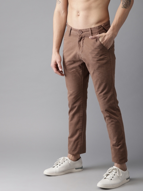 

HERE&NOW Men Brown Regular Fit Solid Chinos