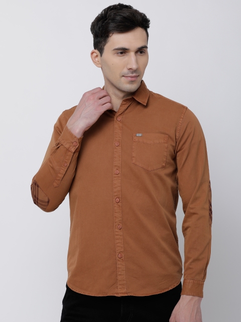 

LOCOMOTIVE Men Brown Slim Fit Solid Casual Shirt