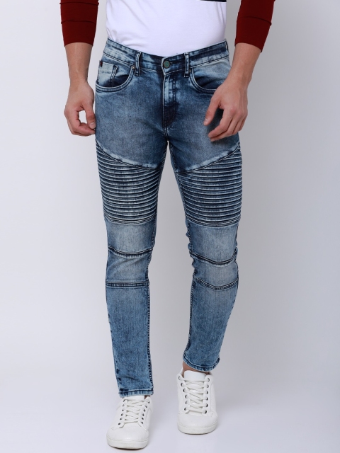 

LOCOMOTIVE Men Blue Tapered Fit Mid-Rise Clean Look Stretchable Jeans