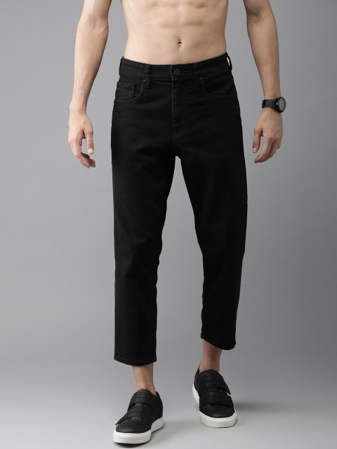 

Moda Rapido Men Black Straight Fit Mid-Rise Cropped Clean Look Stretchable Jeans