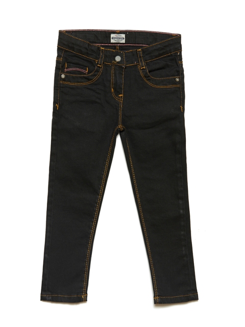 

TALES & STORIES Girls Black Slim Fit Mid-Rise Clean Look Stretchable Jeans