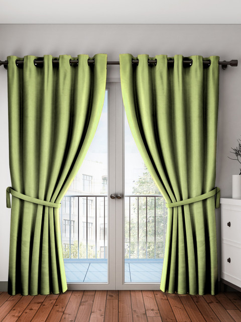 

Story@home Set of 2 Lime Green Black Out Door Curtains