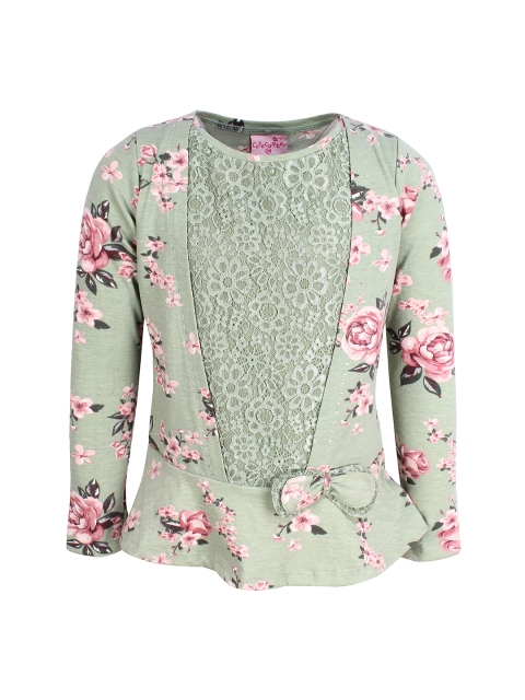 

CUTECUMBER Girls Green Printed Top