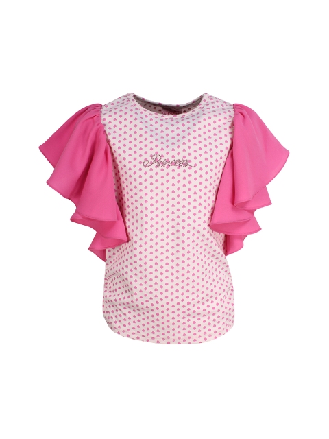 

CUTECUMBER Girls Pink Printed Top