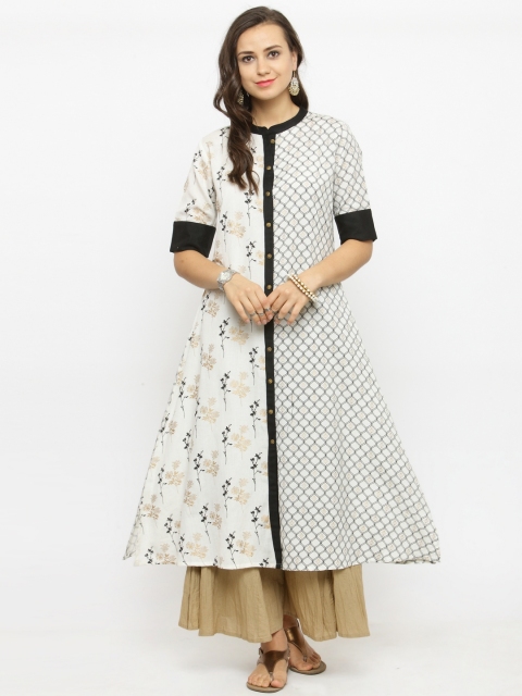 

Varanga Women Off-White & Beige Printed Kurta with Palazzos