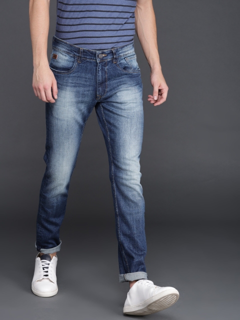 

WROGN Men Blue Slim Fit Mid-Rise Clean Look Stretchable Jeans