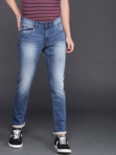 

WROGN Men Blue Slim Fit Mid-Rise Clean Look Stretchable Jeans