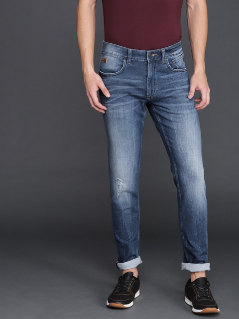 

WROGN Men Blue Slim Fit Mid-Rise Clean Look Stretchable Jeans