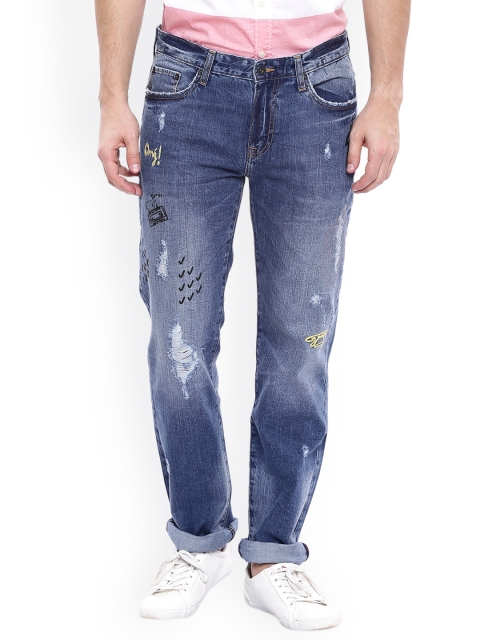 

Aeropostale Men Blue Regular Fit Mid-Rise Mildly Distressed Jeans