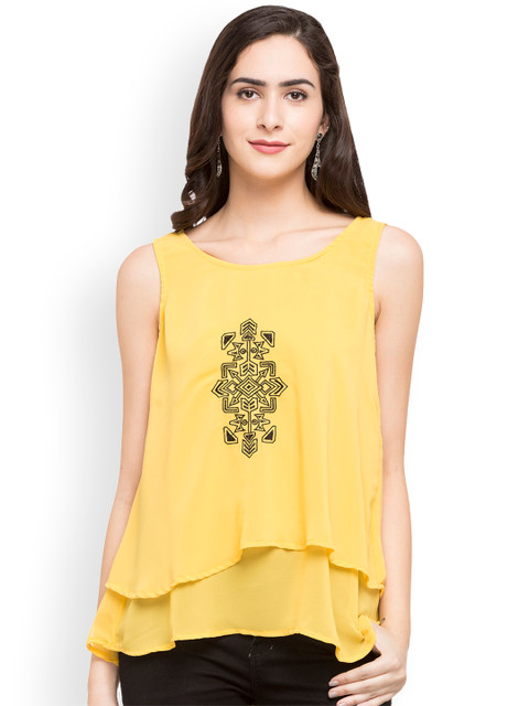

Globus Women Yellow Printed Top