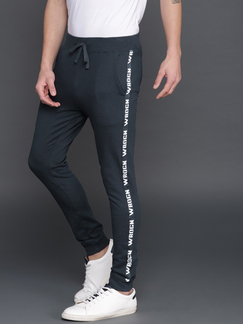 

WROGN Men Navy Blue Regular Fit Solid Joggers