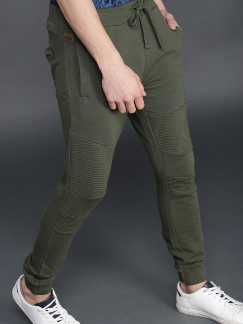 

WROGN Men Olive Green Regular Fit Solid Joggers