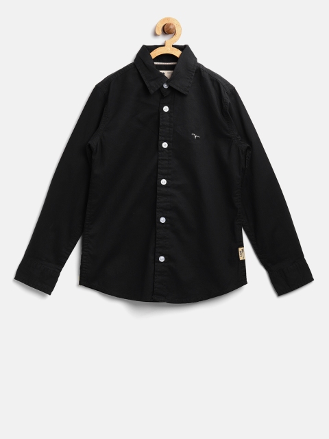 

Flying Machine Boys Black Regular Fit Solid Casual Shirt