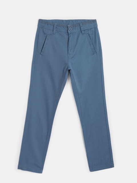 

Flying Machine Boys Blue Solid Regular Trousers